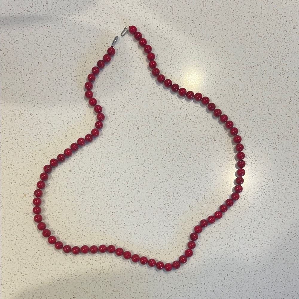 Elegant Red Beaded Necklace